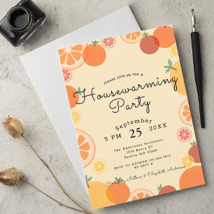 Summer Oranges House Warming Party Invitation