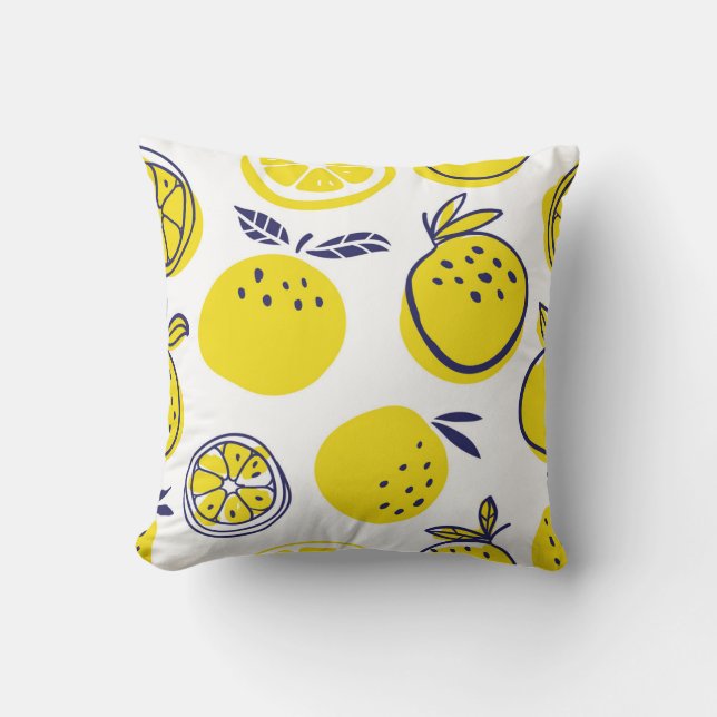 Summer Oranges: Stylish Fruit Pattern. Cushion (Front)