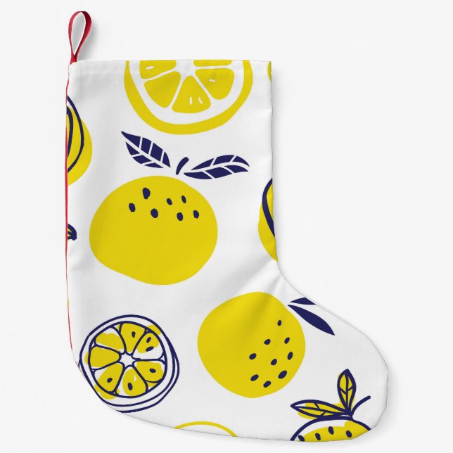 Summer Oranges: Stylish Fruit Pattern. Small Christmas Stocking (Front)