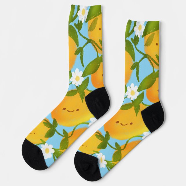 Summer Oranges Tree Garden Socks (Left)