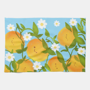 Summer Oranges Tree Garden Tea Towel