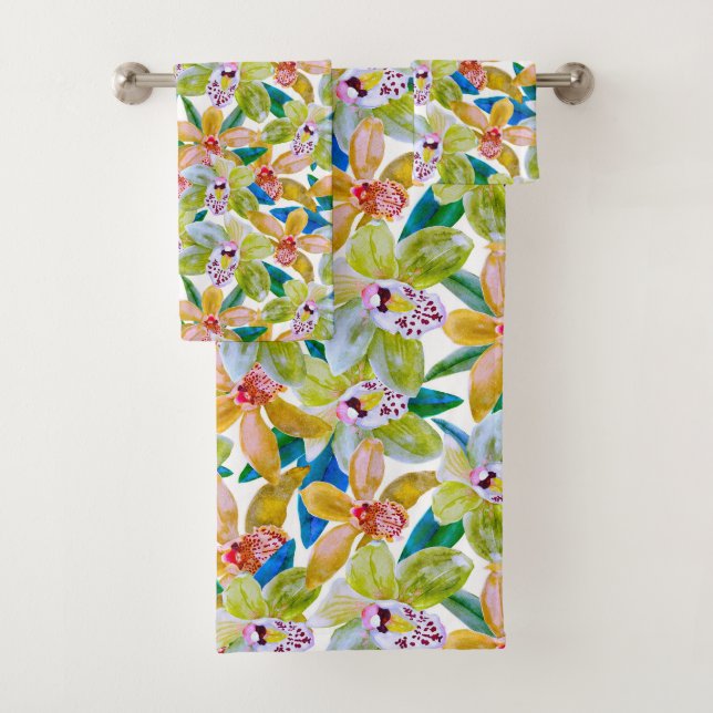 Summer Orchid Bath Towel Set (Insitu)