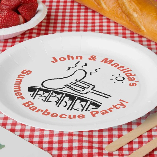 Summer Outdoor Garden Party Barbecue Paper Plate (Creator Uploaded)