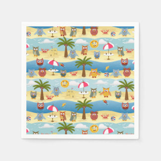 summer owls napkin