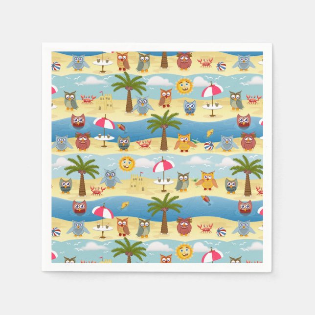 summer owls napkin (Front)