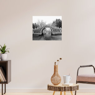 Summer Palace Bridge B&W Poster