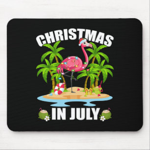 Summer Palm Tree Lighting Flamingo Christmas In Ju Mouse Pad