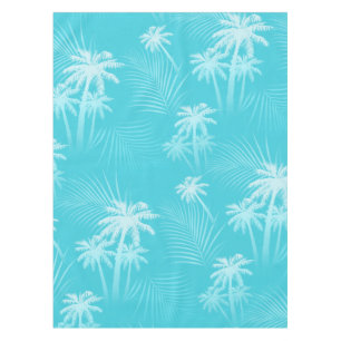 Summer palm trees Aqua Tablecloth