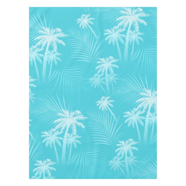 Summer palm trees Aqua Tablecloth (Front)