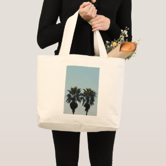Summer Palm Trees Large Tote Bag