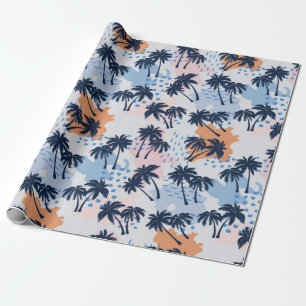 Summer palm trees seamless pattern,coconut palm tr wrapping paper