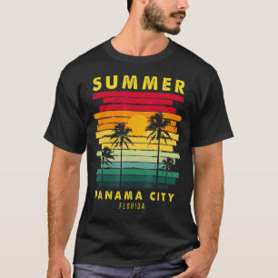 Summer Panama City Florida Beach Sunset Retro T-Shirt