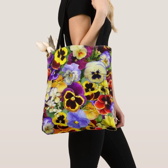 Summer Pansies Tote Bag (Close Up)