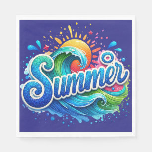 "Summer" Paper Napkins. Napkin