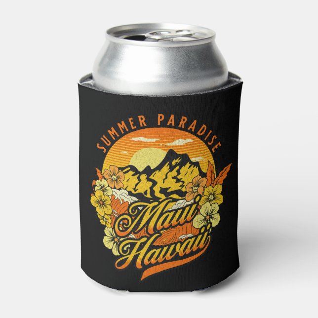 Summer Paradise, Maui Hawaii Can Cooler (Can Front)