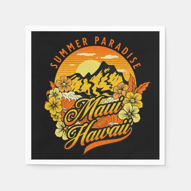 Summer Paradise, Maui Hawaii Napkin (Front)