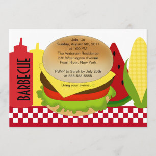 Summer Party Barbecue Invitation BBQ