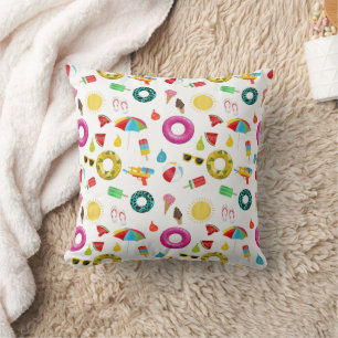 Summer Party Beach Fun Pattern Cushion