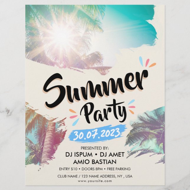 Summer Party / Beach Party (template) Flyer (Front)