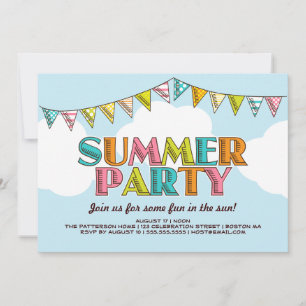 Summer Party Colourful Fun in the Sun Invitation