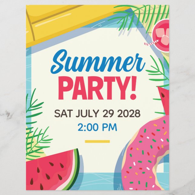 Summer Party Event Flyer Template (Front)