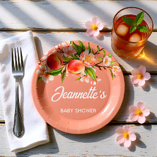 Summer Party Floral Baby Shower Paper Plate
