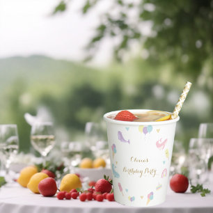Summer Party Ice Cream Calligraphy Birthday Party Paper Cups