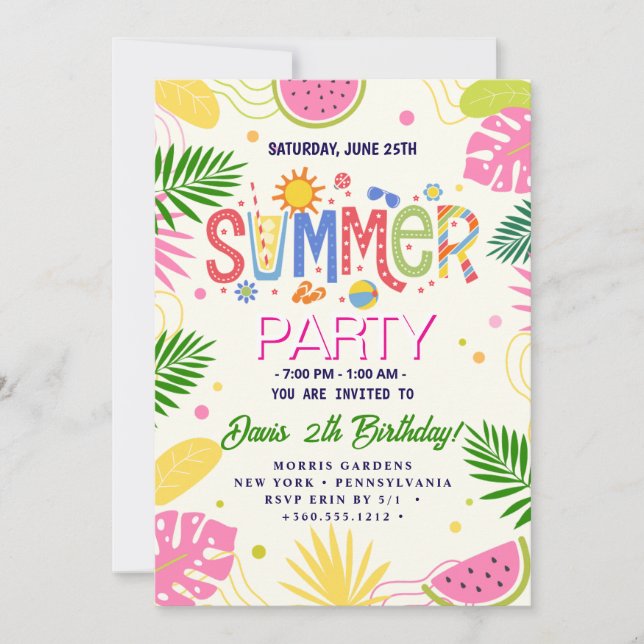 Summer Party Invitation (Front)
