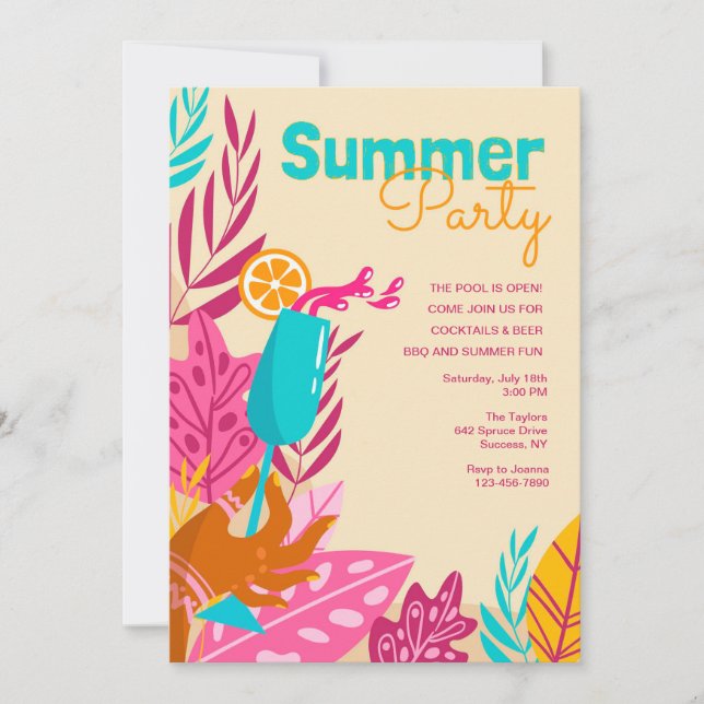 Summer Party Invitation (Front)
