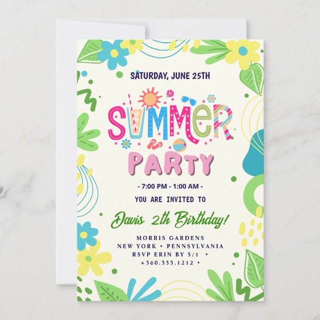 Summer Party Invitation (Front)