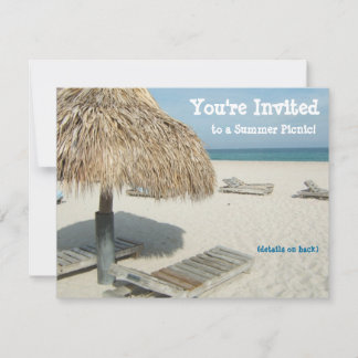 Summer Party Invitation, Beach Cabana Invitation