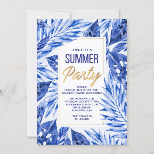 Summer Party Invitation in Blue