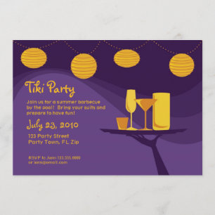 Summer Party Invite : Purple & Gold Drinks