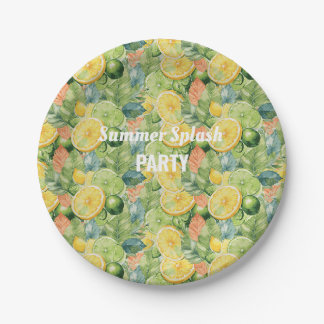 Summer Party Lemon Lime Floral Plates