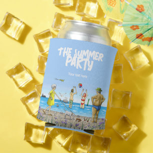 Summer Party on The Beach Can Cooler