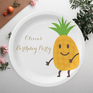 Summer Party Pineapple Tropical Birthday Party Paper Plate