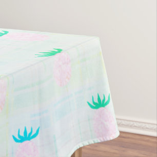 Summer Party Pink Pineapple Aqua Tablecloth