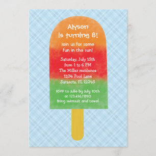 Summer Party Popsicle Birthday Invitation