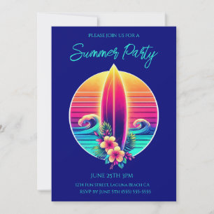 Summer Party-Sunset Surfboard Paradise- Invitation