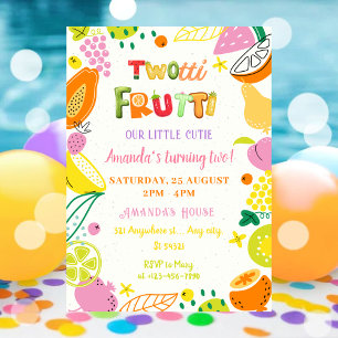 Summer party Twotti Frutti for Girls Birthday Invitation