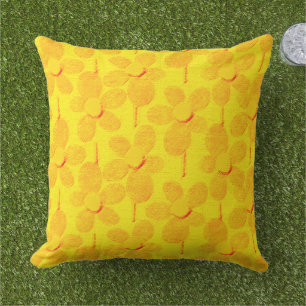 Summer Pastel Chalk Floral Outdoor Throw Pillow