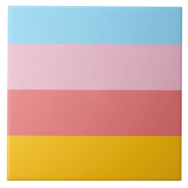 Summer pastel colour scheme ceramic tile (Front)