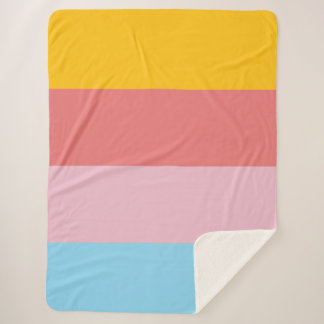 Summer pastel colour scheme sherpa blanket