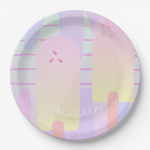 Summer Pastel Ombre Ice Pops Paper Plate