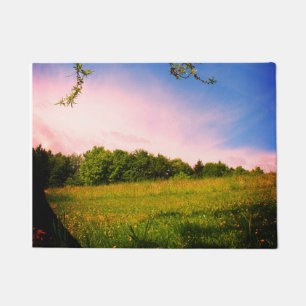 Summer pasture retro photography doormat