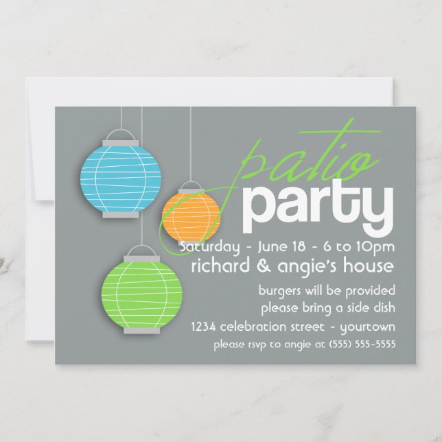 Summer Patio Party Invitations (Front)