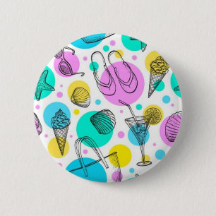 Summer pattern 6 cm round badge