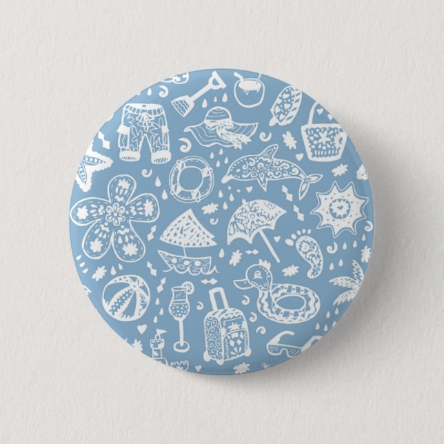 Summer pattern 6 cm round badge (Front)