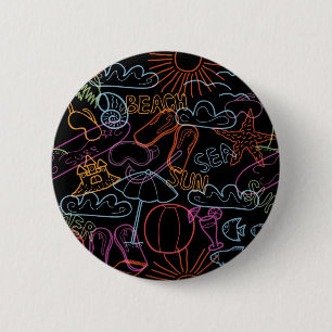 Summer pattern 6 cm round badge