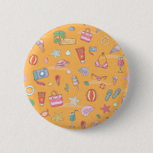 Summer pattern 6 cm round badge